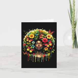 Tarjeta Chica Reina Negra Afro Melanina Goteando Juneteent
