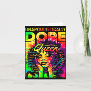 Tarjeta Chica Reina Negra Afro sin disculparse Melanina