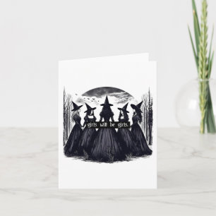 Tarjeta Chica será Chicas Bruja Halloween Graciosa Bruja V