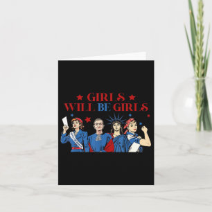 Tarjeta Chica Será Chicas Feminista Patriótico 4 De Julio
