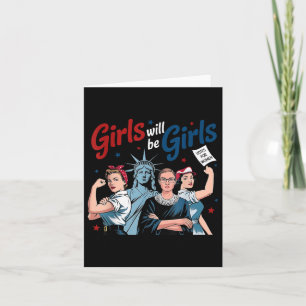 Tarjeta Chica Será Chicas Feminista Patriótico 4 De Julio
