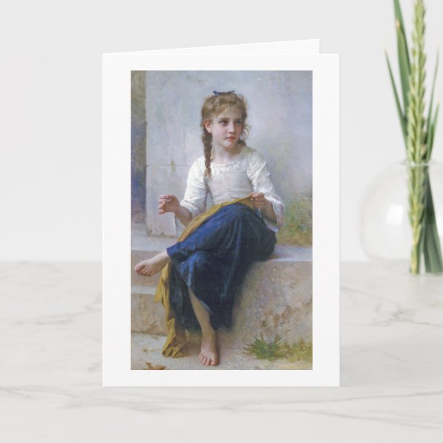 Tarjeta Chica Sew, Bouguereau (Anverso)