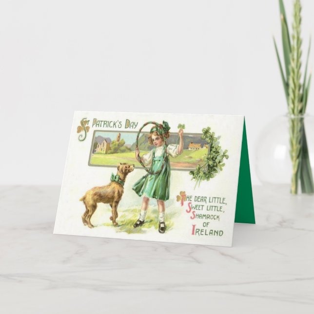 Tarjeta Chica Shamrock cuatro hojas de gancho (Anverso)
