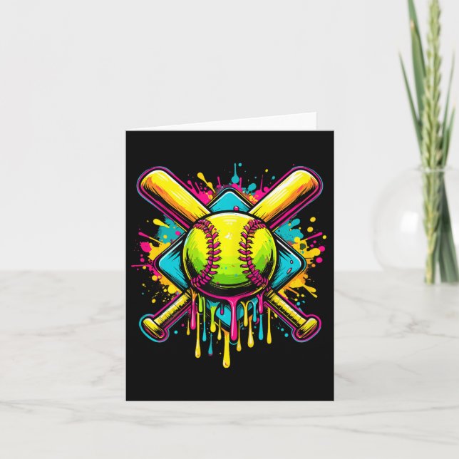 Tarjeta Chica Softball Ice Cream Softball Drip (Anverso)