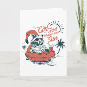 Tarjeta Chica Solo Quiere Tener Sol Vacaciones De Verano P