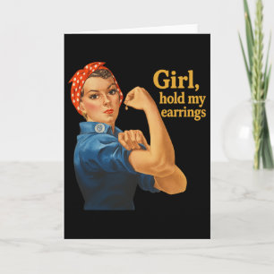 Tarjeta Chica Sostén Mis Aretes Anti Trump Rosie La Remach