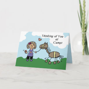 Tarjeta Chica Stick Figura Caballo Pensando en ti
