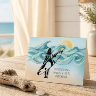 Tarjeta Chica Surfista | La Felicidad Llega en Olas Tarjet