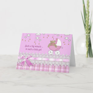 Tarjeta Chica Teddy Bear En Buggy
