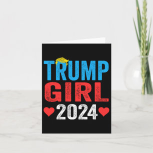 Tarjeta Chica Trump 2024 Lindo Bandera Trump Mujeres Chica