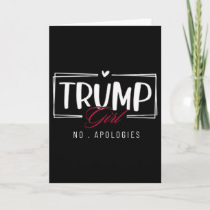 Tarjeta Chica Trump Sin Disculpas Bandera De Estados Unido