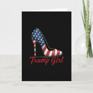 Tarjeta Chica Trump Tacones altos Stilettos Bandera Americ