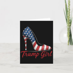 Tarjeta Chica Trump Tacones altos Stilettos Bandera Americ