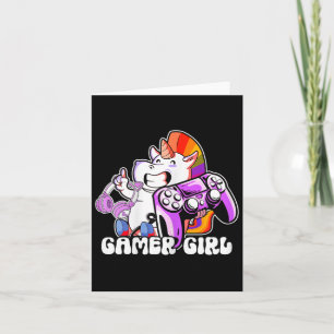 Tarjeta Chica Unicorn Gaming Cute videojuego Lover Guay