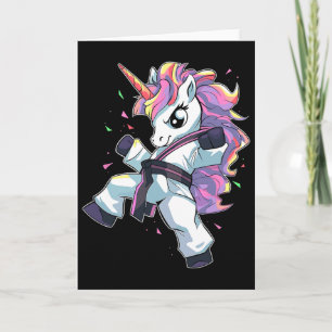 Tarjeta Chica Unicornio de Karate Artes Marciales Taekwond