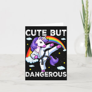 Tarjeta Chica Unicornio de Karate Taekwondo Lindo pero Pel