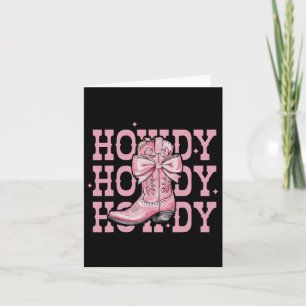 Tarjeta Chica vaquera del sur occidental rosa rodeo Howdy
