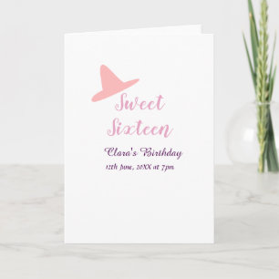 Tarjeta chica vaquera dulce cumpleaños 16 rosa morado nomb