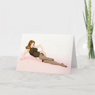 Tarjeta Chica vintage de alfileres - rubia de Vargas