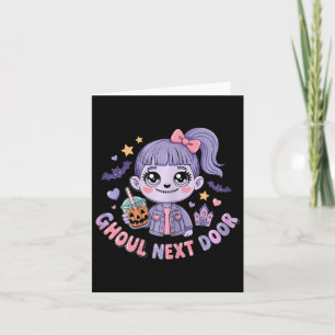 Tarjeta Chica Zombie Kawaii Vecino Espantoso Lindo Medio