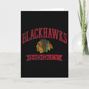 Tarjeta Chicago Blackhawks Hockey Vintage Blanco Licenciad