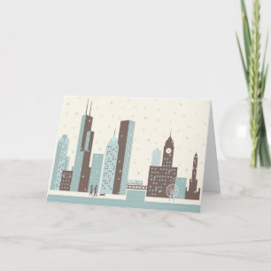 Tarjeta Chicago en invierno