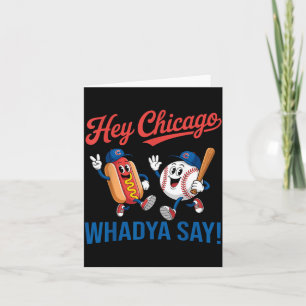 Tarjeta Chicago Qué Dices Divertido Béisbol Hotdog 4 De