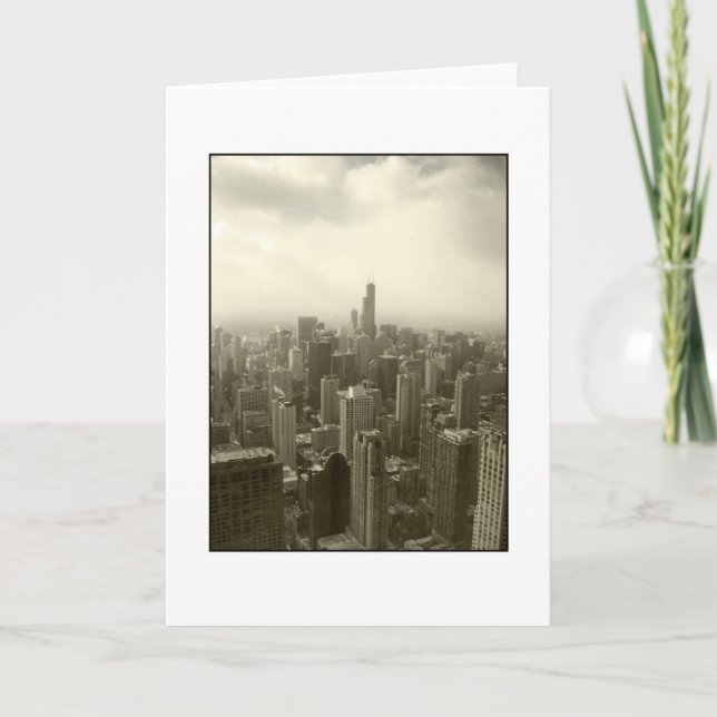 Tarjeta Chicago Skyline Mono (Anverso)