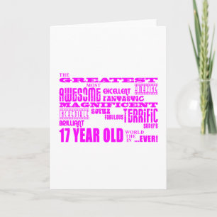 Tarjeta Chicas 17º cumpleaños: el mayor rosado de 17 años