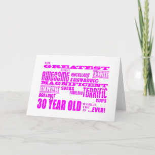 Tarjeta Chicas 30 años Pink Greatest Treinta Años