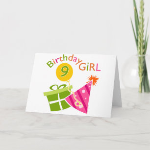 Tarjeta Chicas 9.º cumpleaños