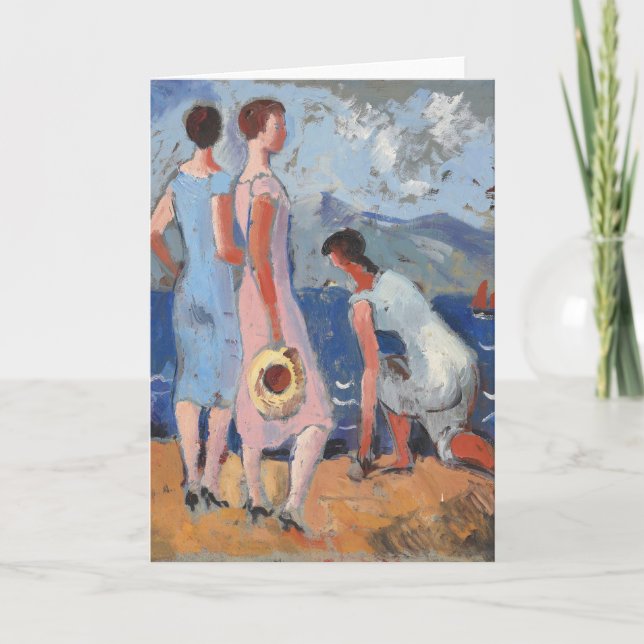 Tarjeta Chicas a orillas del mar | Christopher Wood (Anverso)