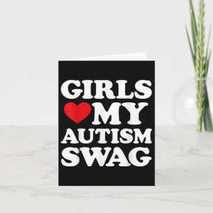 Tarjeta Chicas adoran mi autismo swag Chicas graciosos aut