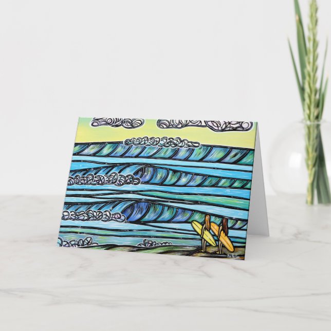 Tarjeta Chicas adoran Surf Greeting Card (Anverso)
