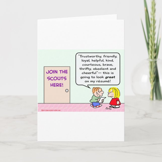 Tarjeta chicas boy scouts unirse a un gran currículum (Anverso)