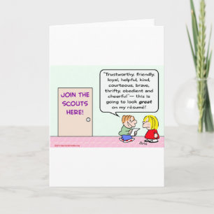 Tarjeta chicas boy scouts unirse a un gran currículum