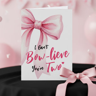 Tarjeta Chicas con Lazo Rosa Feliz Cumpleaños 2 Años Terri
