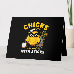 Tarjeta Chicas Con Palos De Golf Chica Mujer Club De Golf 