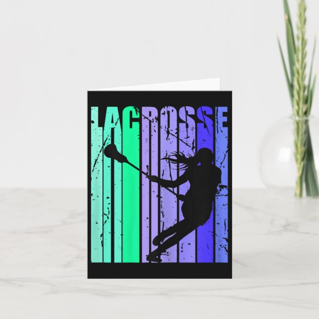 Tarjeta Chicas Cumpleaños Lacrosse Retro Sticks Lacrosse D (Anverso)