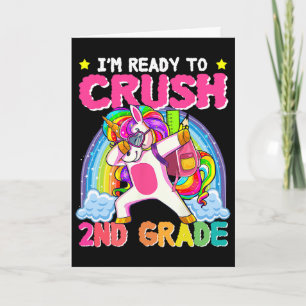Tarjeta Chicas de 2do Grado Unicornio Crush Segundo Grado
