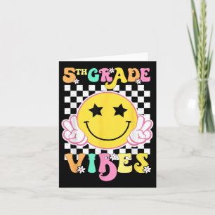Tarjeta Chicas de 5º grado Sonríen de vibes cara de vuelta