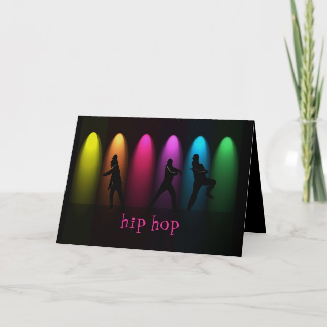 Tarjeta Chicas de baile Hip Hop en el escenario con tarjet (Anverso)