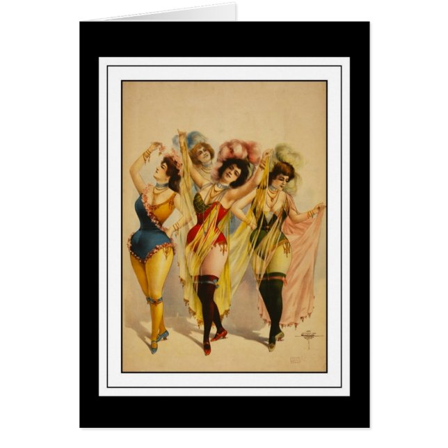 Tarjeta Chicas de Baile Vintage (Frente)