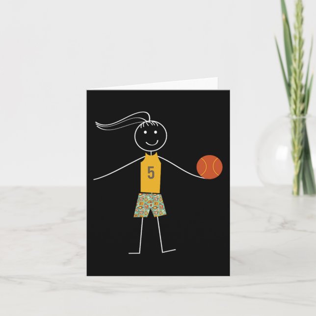 Tarjeta Chicas de baloncesto divertidos jugador de balonce (Anverso)
