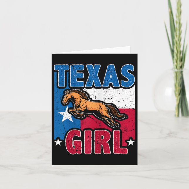 Tarjeta Chicas de caballos de equitación de Texas (Anverso)