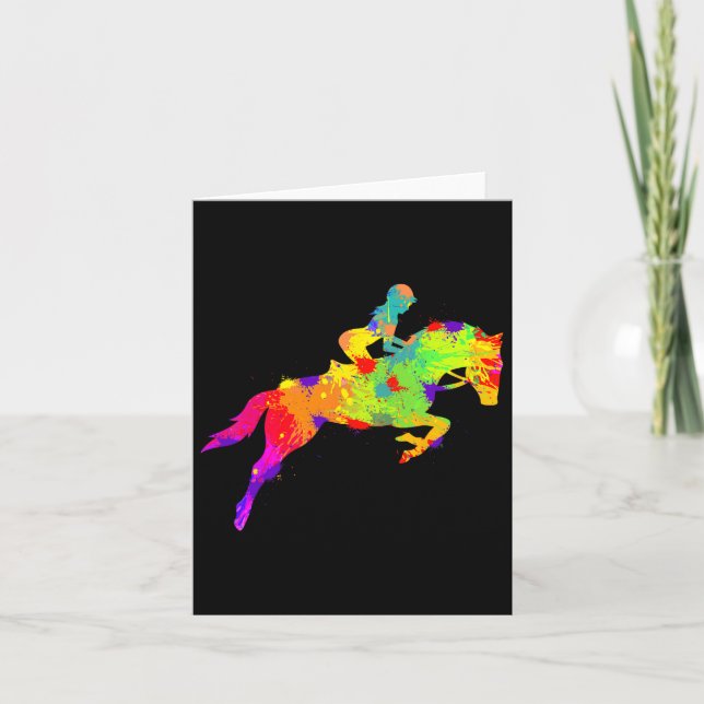 Tarjeta Chicas de caballos viajan en bicicleta mujeres de  (Anverso)