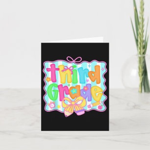 Tarjeta Chicas De Coquette Bow De 3er Grado De Preppy Volv