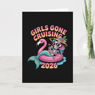 Tarjeta Chicas de crucero 2026 Vacaciones de sirena flamen