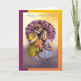 Tarjeta Chicas de Día de la Madre de época