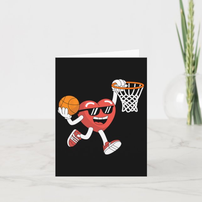 Tarjeta Chicas de día de San Valentín Heart Dunking Balonc (Anverso)